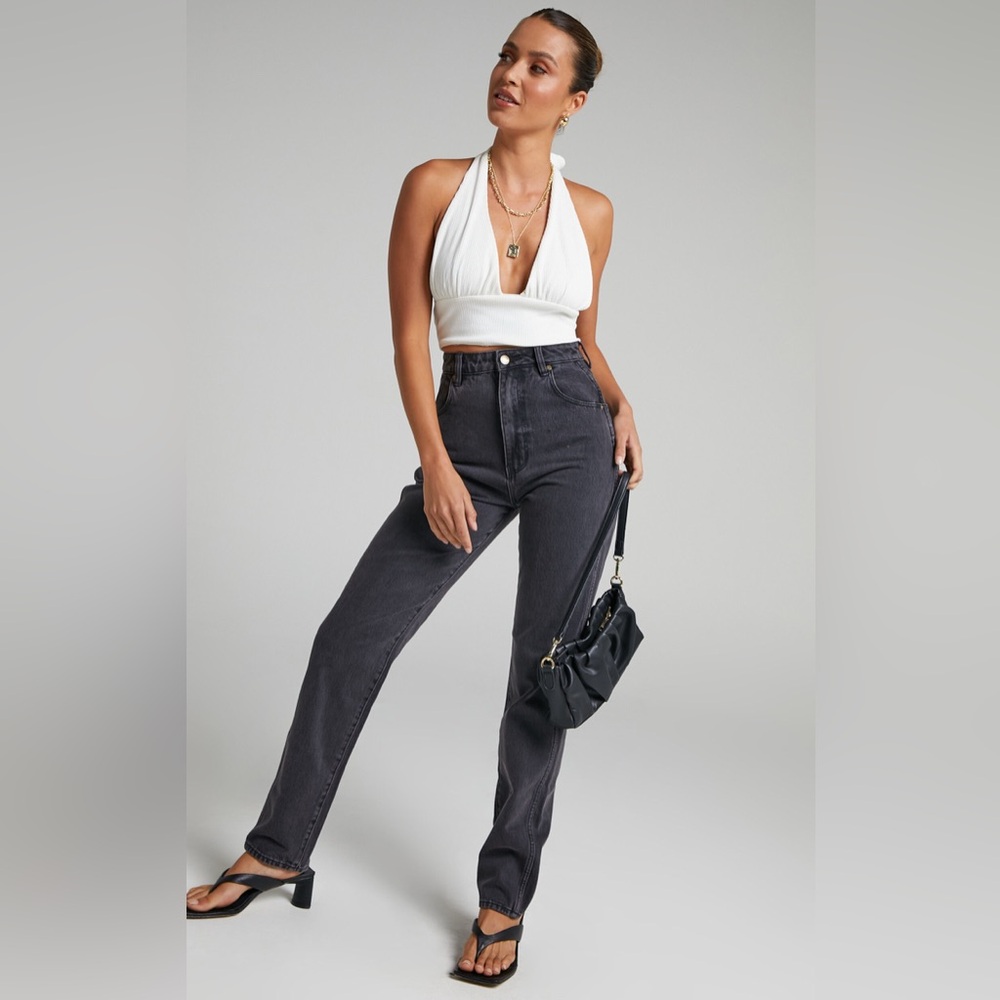 ROLLA’S Elle Super High Rise Relaxed fit Black Jeans in Comfort Smoke Size 26